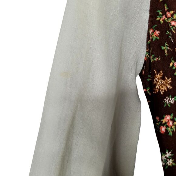 Vintage 70s Floral Prairie Dress Sheer Sleeves and Lace Trim Size 5 - Picture 11 of 11